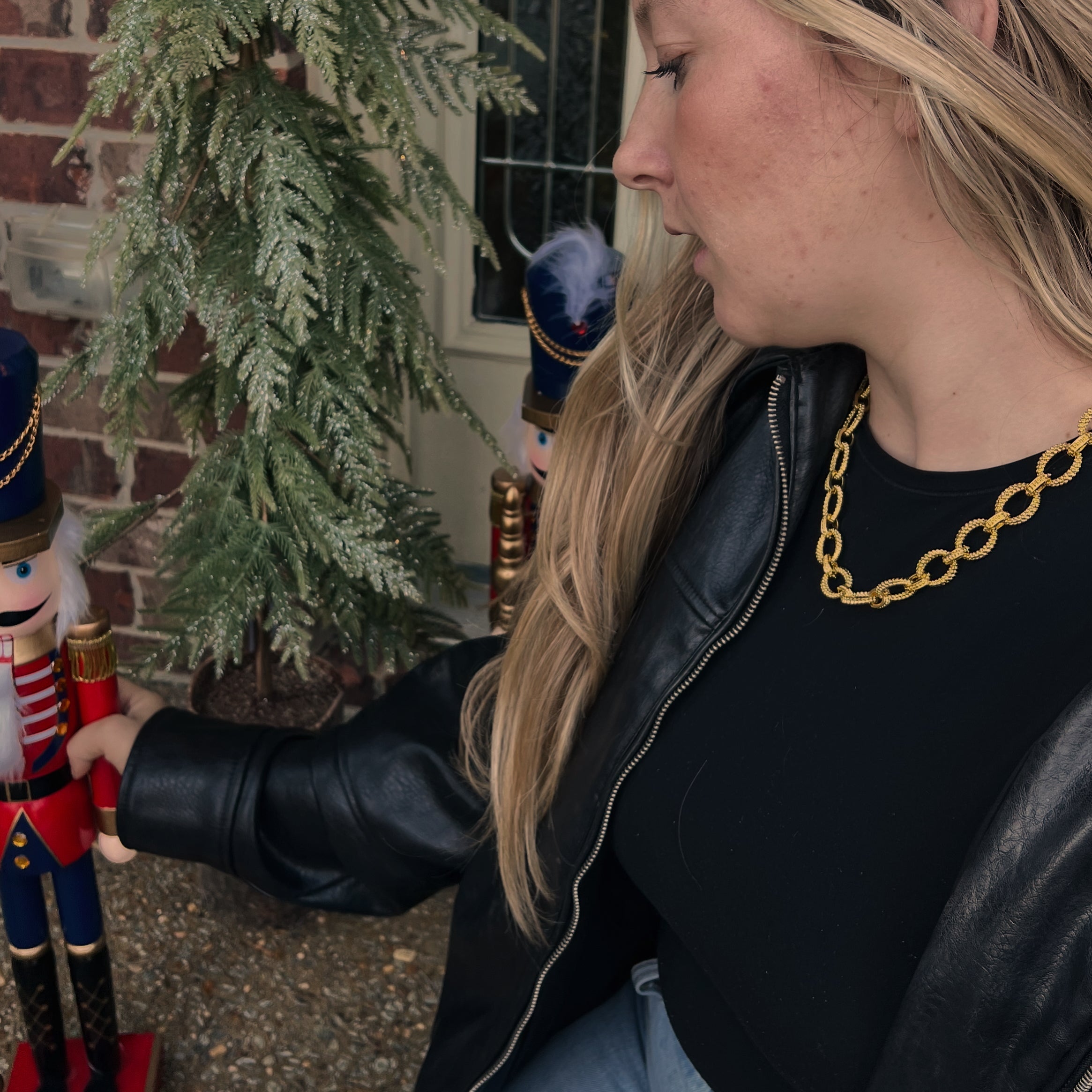 Gold Plated Metal Chain Necklace