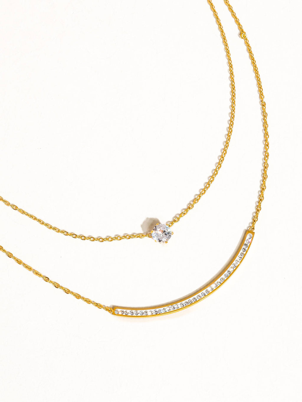 Lori Layered Smile CZ Necklace