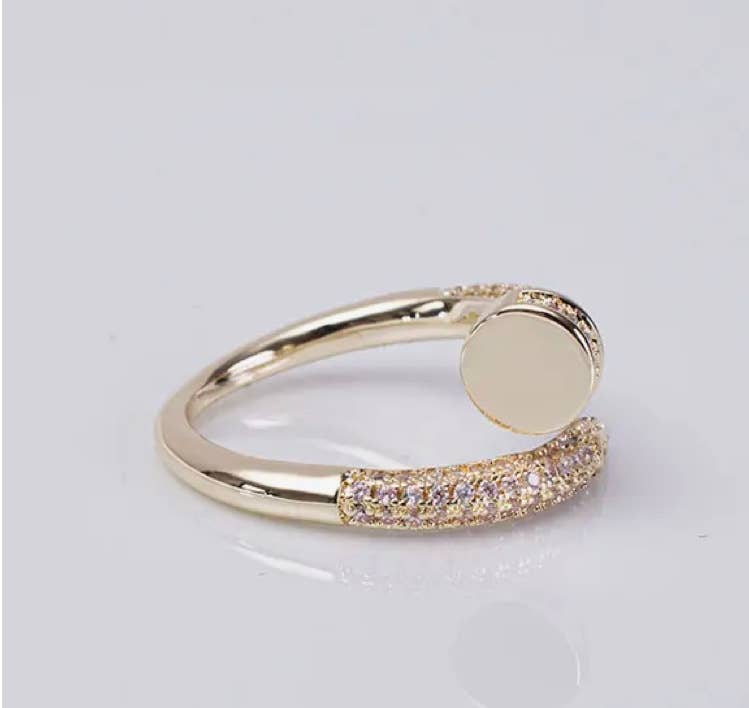 Gold Crystal Nail Ring