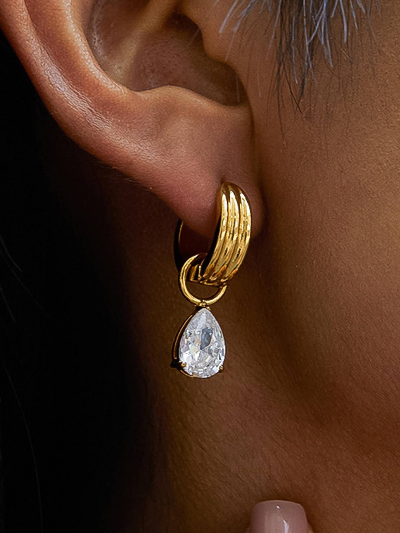 Sadie Teardrop CZ Earrings