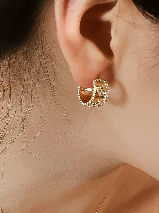 Isabella Vintage Floral Hoop Earring