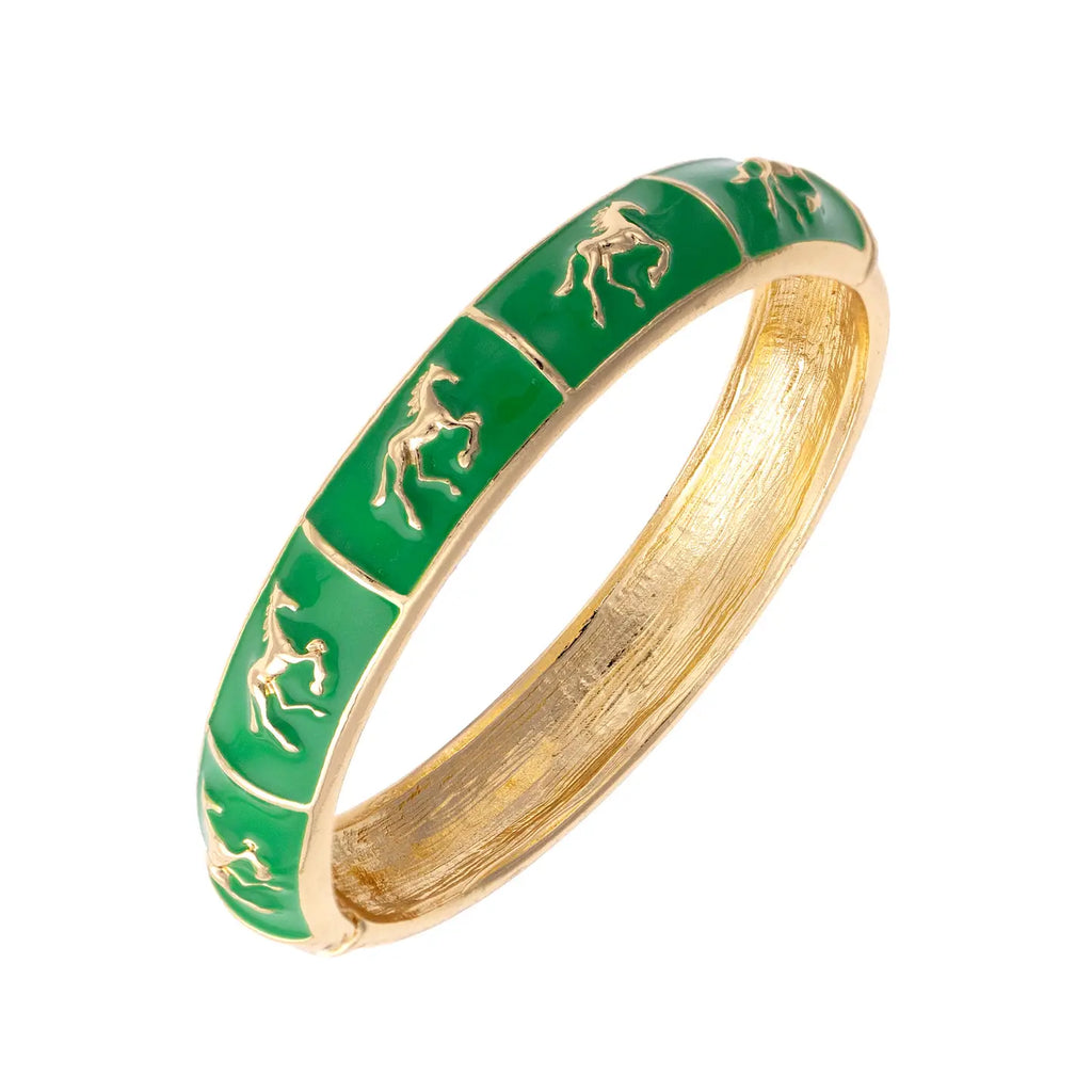 Horse Sculpted Enamel Bangle