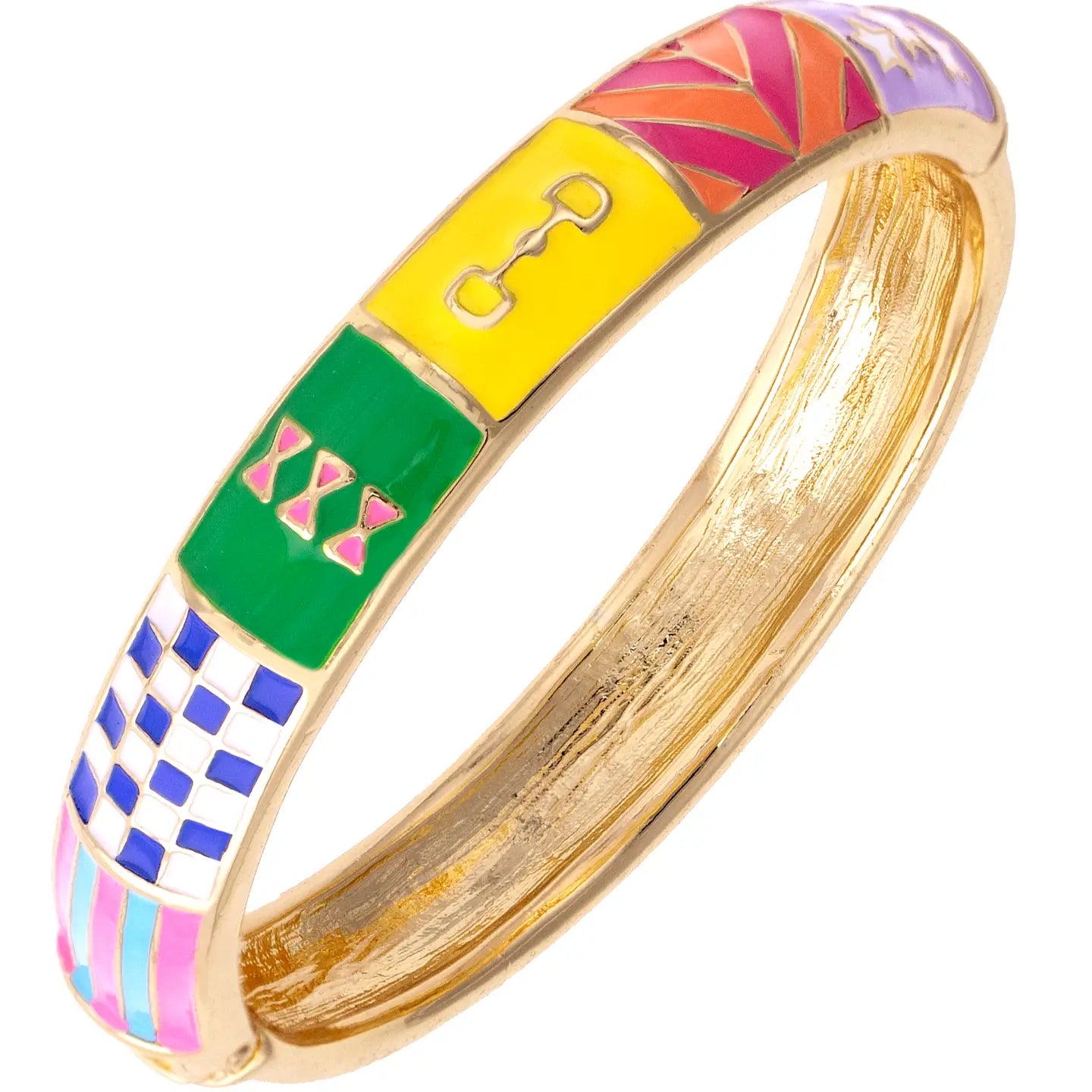 Talk Derby To Me Sculpted Enamel Hinge Bangle