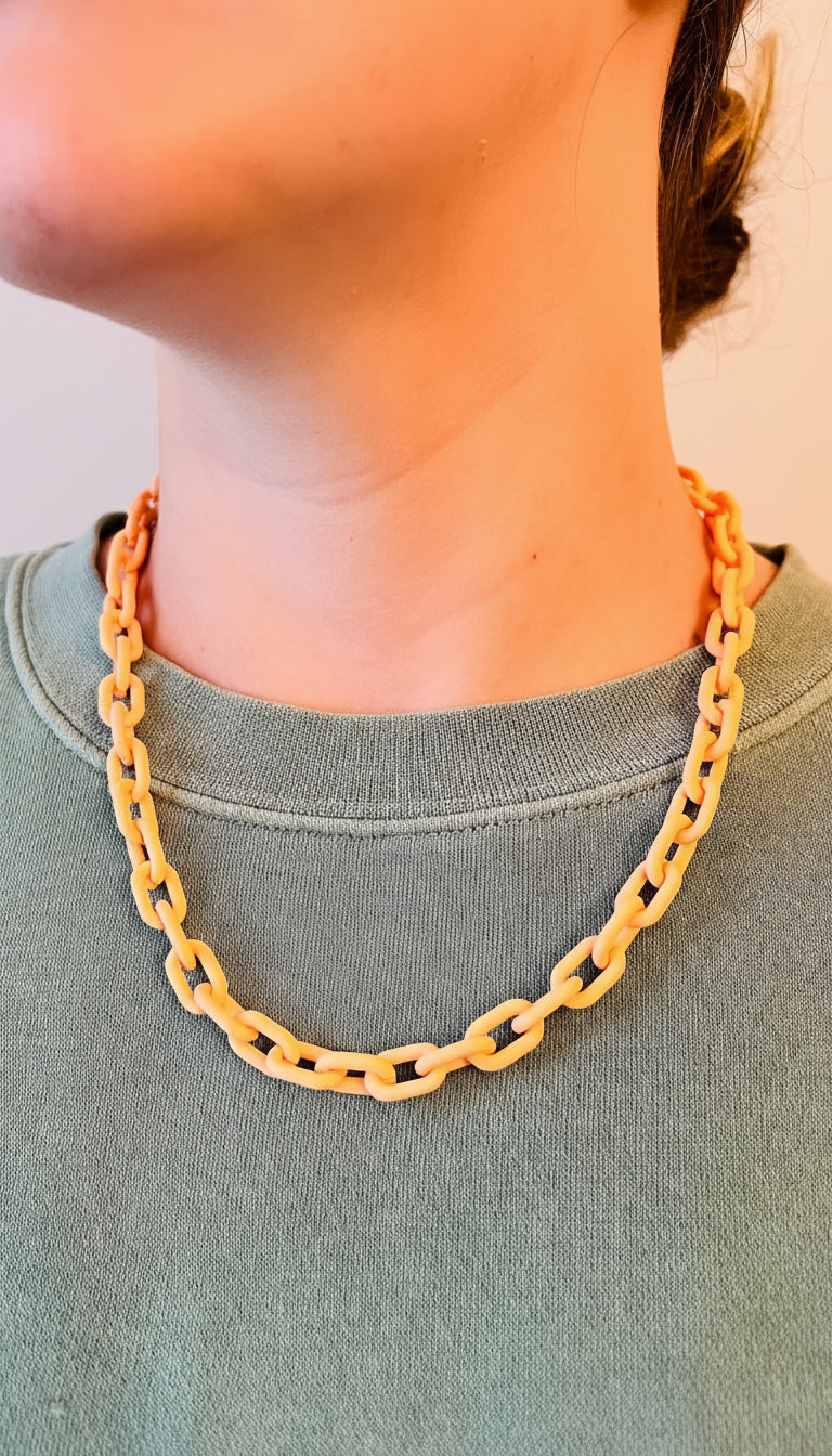 Peach Fizz Paper Clip Chain