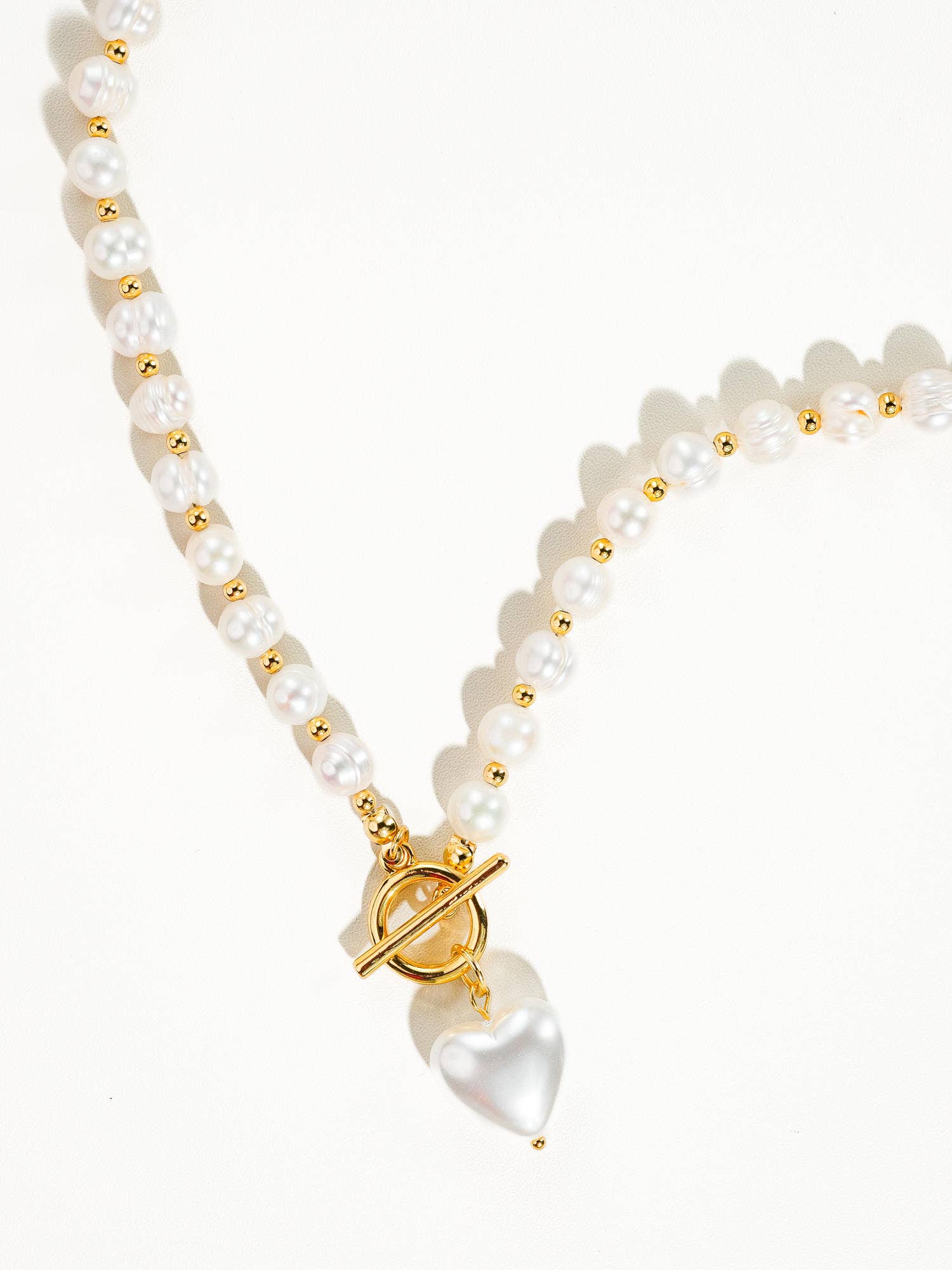 Wren Vintage Pearl Heart Necklace