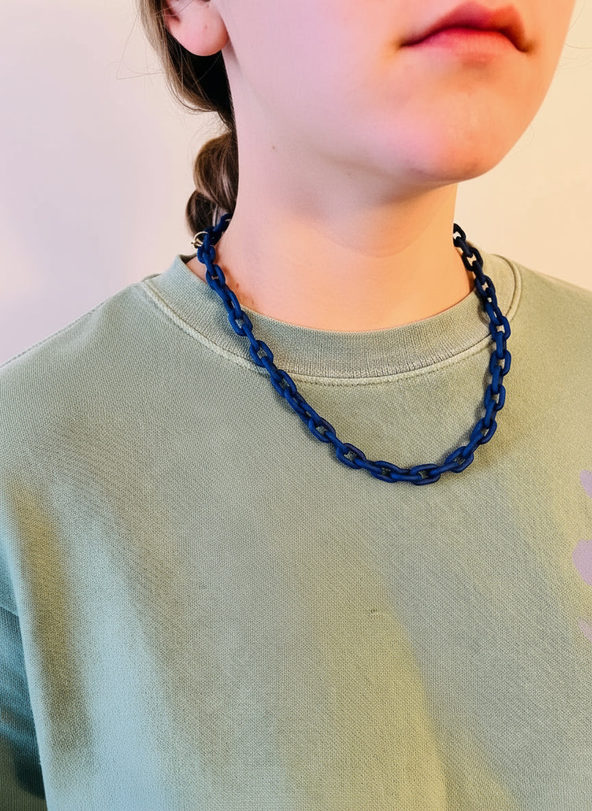 Sapphire Sky Paper Clip Acrylic Chain