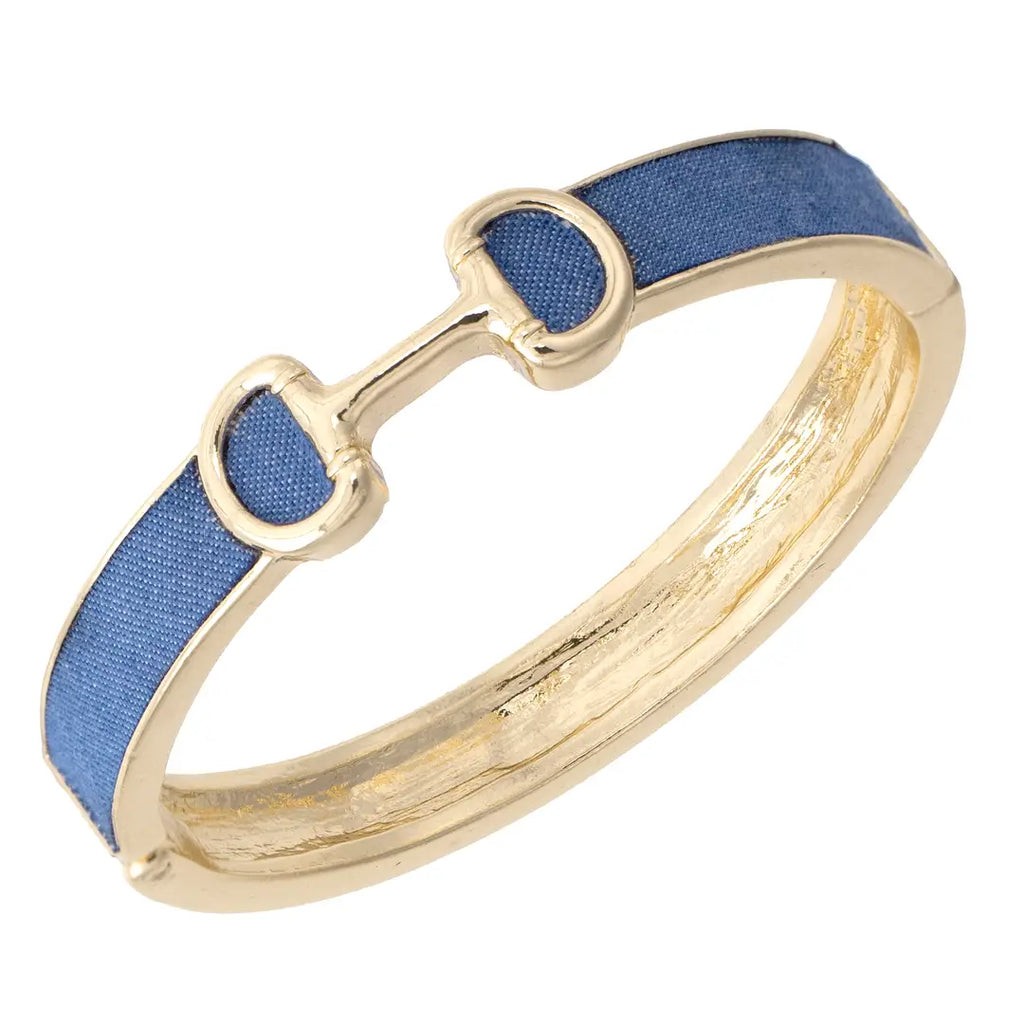 Denim Horsebit Bangle