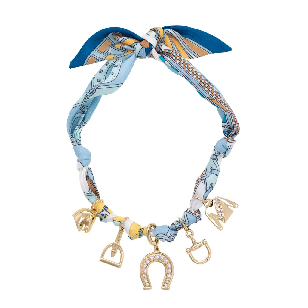 Steeplechase Scarf Necklace in Light Blue