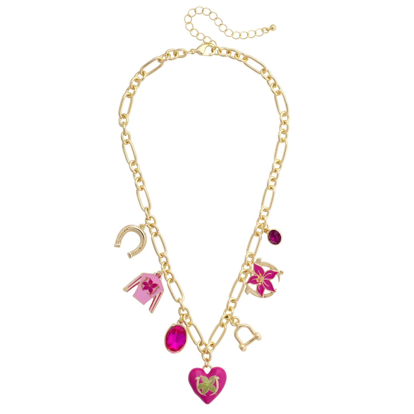 Stargazer Jockey Silk Enamel Charm Necklace