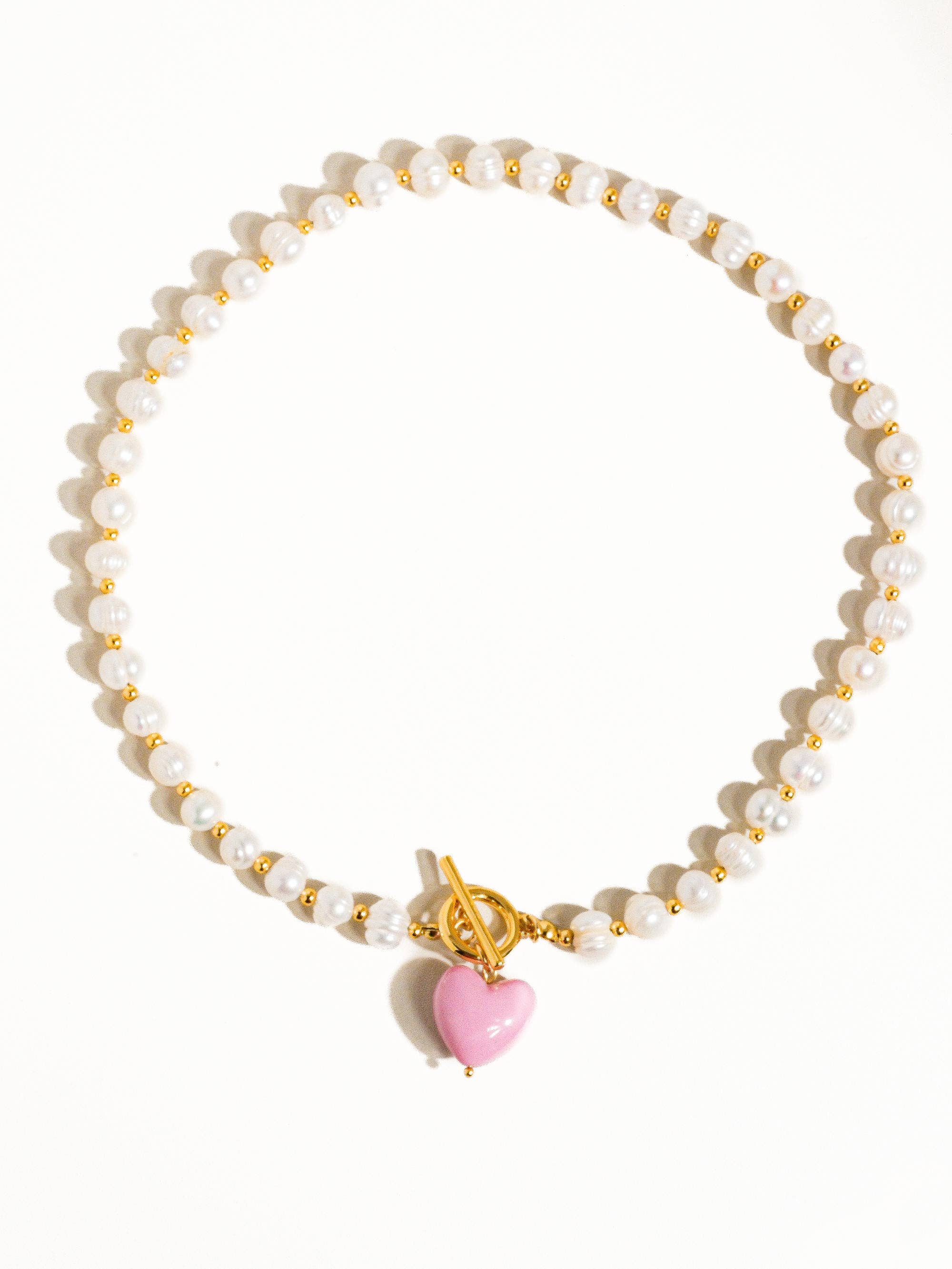 Wren Vintage Pearl Heart Necklace