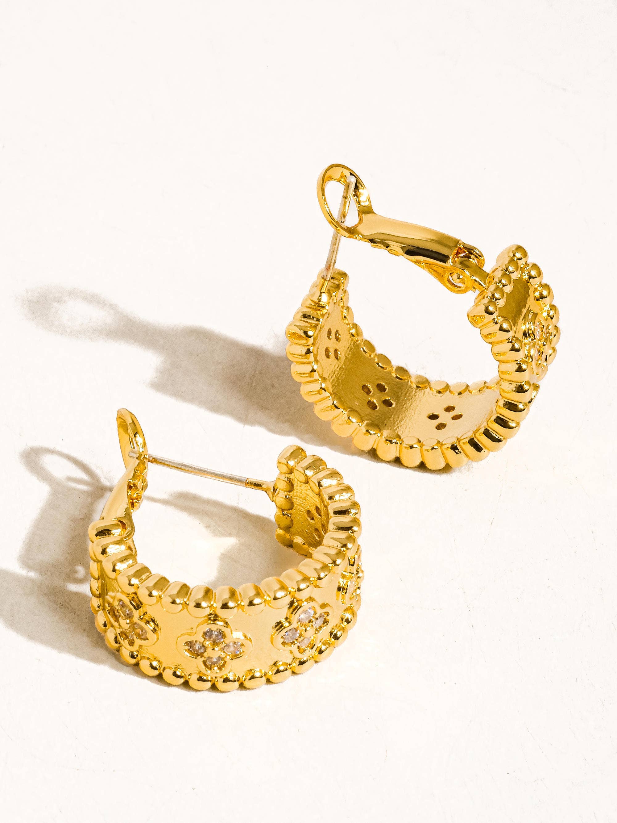 Isabella Vintage Floral Hoop Earring