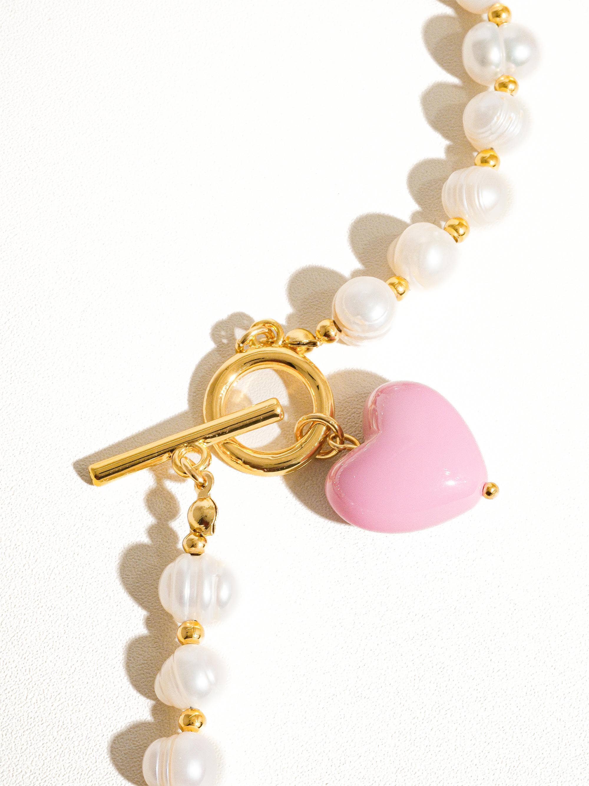 Wren Vintage Pearl Heart Necklace